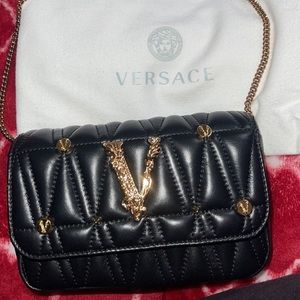 Versace studded lamb bag